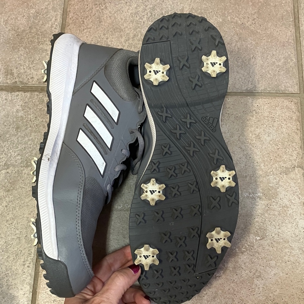 Adidas Men's Gray and White Athletic Golf Shoes size 12 - Picture 7 of 7